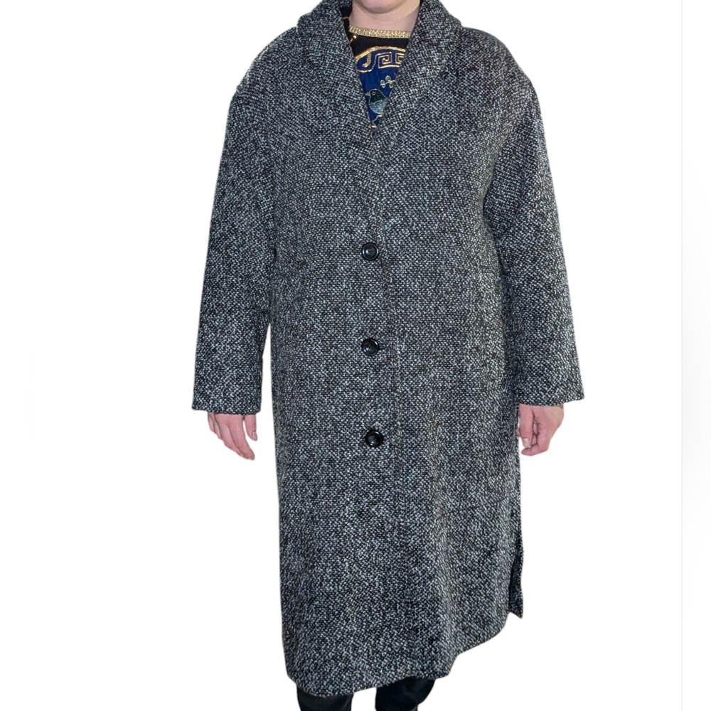 Old Navy Women's Black and White Pea Jacket